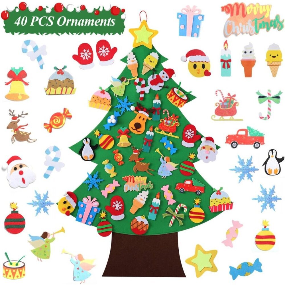 Educational 3.5 FT Felt Christmas Tree with Ornaments - Fun for Ages 18+ Months